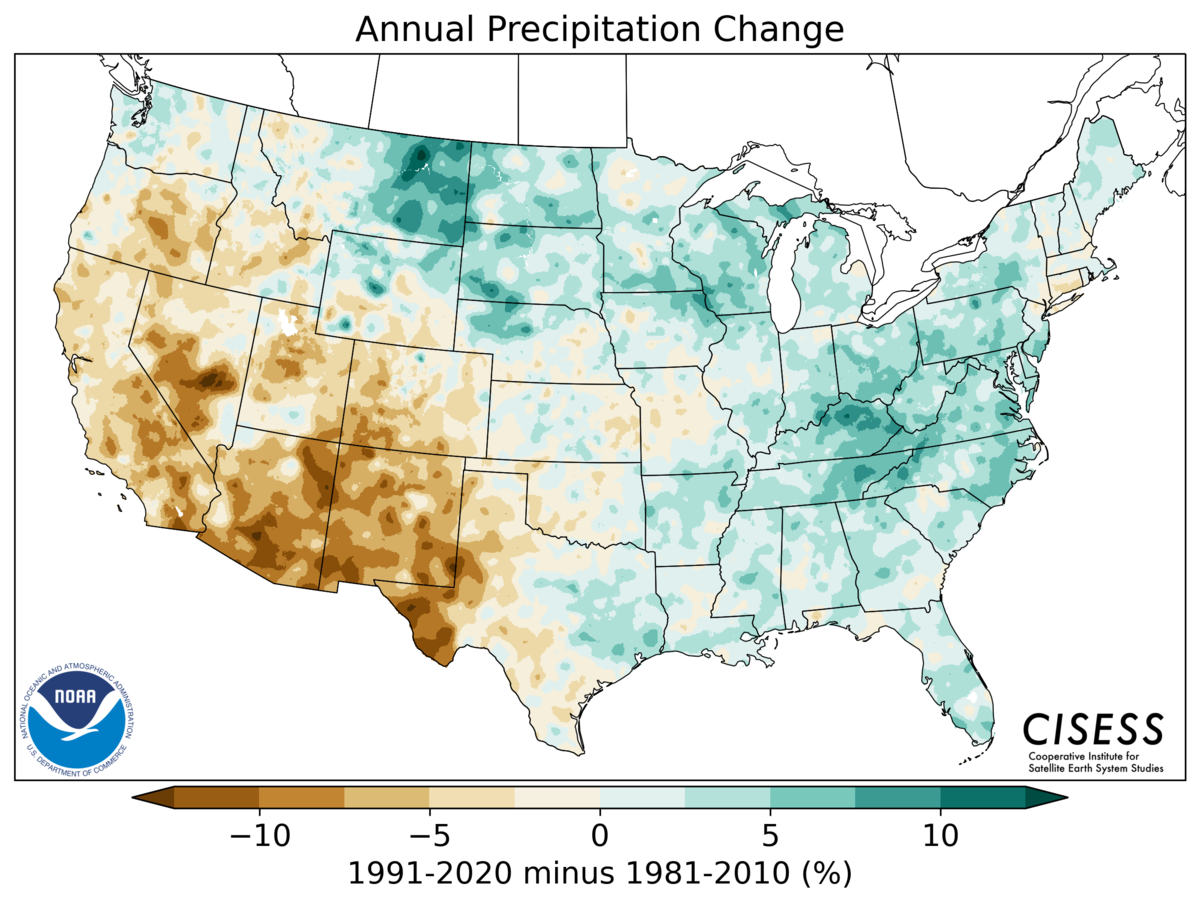 1981 to 2010 as opposed to 1991 to 2020 for precipitation